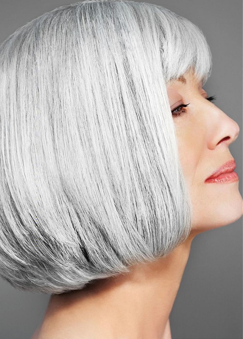 White Hot medium grey Hairstyles